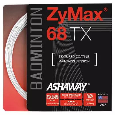 Ashaway ZyMax 68 TX Badminton String Set in White